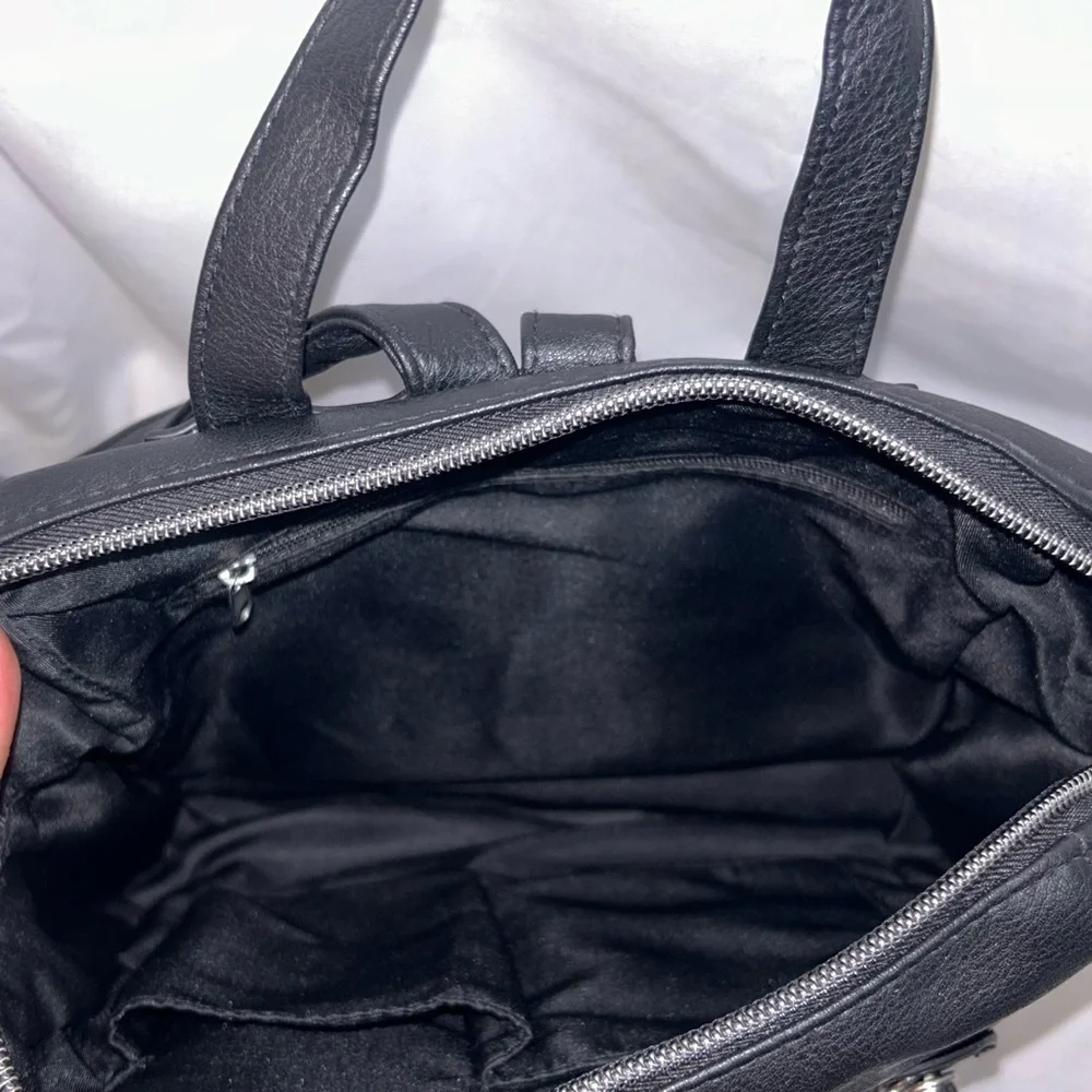 Purse Backpack Small Leather Faux Bag Zipper Storage Adjustable Strap Top Handle